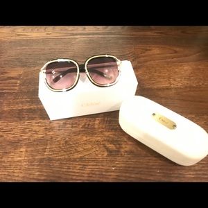 Chloe Sunglasses Black Tinted With Gold Frames